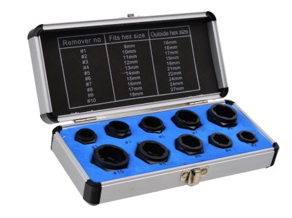 Hlavice pro demontáž poškozených šroubů, 9-19 mm, 10ks, GEKO G30032