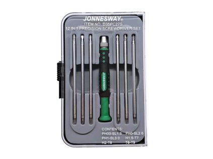 Sada šroubováků na jemnou mechaniku (PH, PL, TORX, IMBUS), 7ks - JONNESWAY