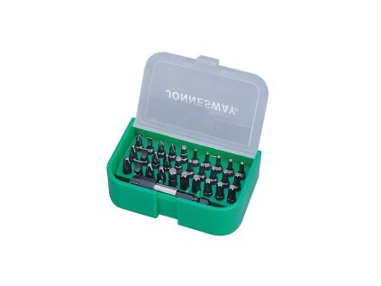 Sada bitů (ploché, křížové, imbus, torx), s držákem s aretací, 31 ks - JONNESWAY DBT31B