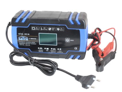 Nabíječka autobaterií, automatická 12V/24V, 8A/4A 2-150 Ah - SATRA