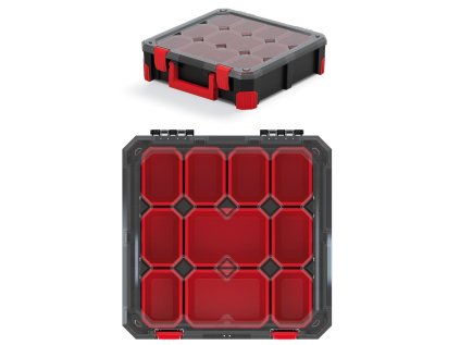 Organizér 390 x 390 x 110, 10 přihrádek, průhledné víko - Kistenberg