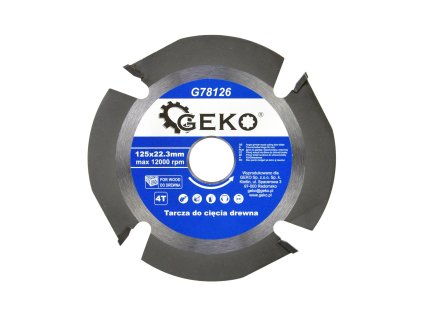 Řezný kotouč na dřevo 125x22,3 mm, 4 zuby, pro úhlovou brusku