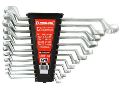 Klíče očkové vyhnuté, 6-32 mm, sada 12 ks