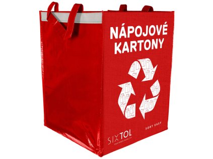 Taška na tříděný odpad (nápojové kartony), 30 x 30 x 40 cm, 36 l - SIXTOL