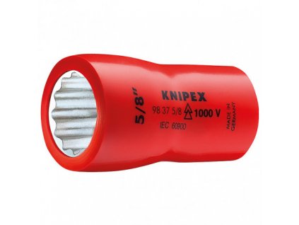 Hlavice nástrčná, 3/8", dvanáctihran, izolovaná, 1000V, velikost 5/8" - KNIPEX 98 37 5/8"