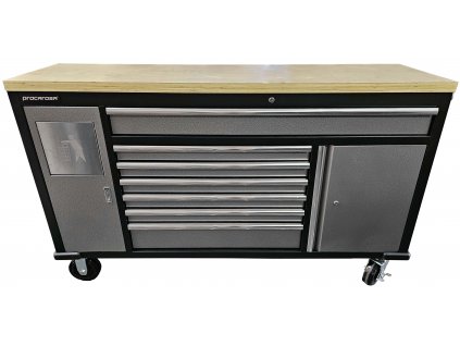 Dílenský pojízdný stůl - ponk, se skříněmi, 1678x458x848 mm