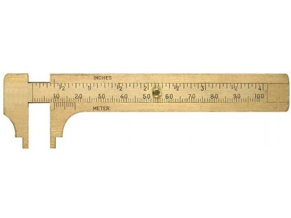 Kapesní posuvné měřítko - šuplera, rozsah 0-100 mm, mosaz