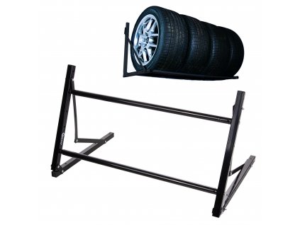 Police na pneumatiky, sklopná, nosnost 100 kg, nastavitelná šířka 81-120 cm