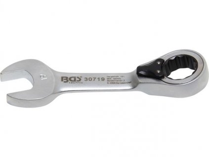 BGS Technic BGS 30719 Očkoplochý klíč 19 mm s ráčnou, extra krátký