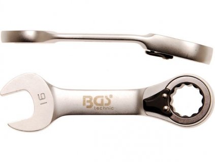 BGS Technic BGS 30716 Očkoplochý klíč 16 mm s ráčnou, extra krátký
