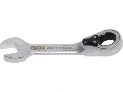 BGS Technic BGS 30714 Očkoplochý klíč 14 mm s ráčnou, extra krátký