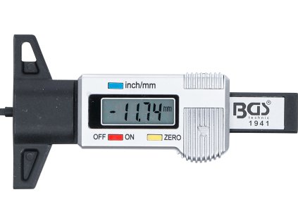 BGS Technic BGS 1941 Digitální měřič hloubky profilu pneumatiky  0 - 28 mm,