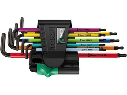 Wera 073599 Sada zástrčných klíčů 967 SPKL/9 TORX BO Multicolour, Blacklaser, 9d.