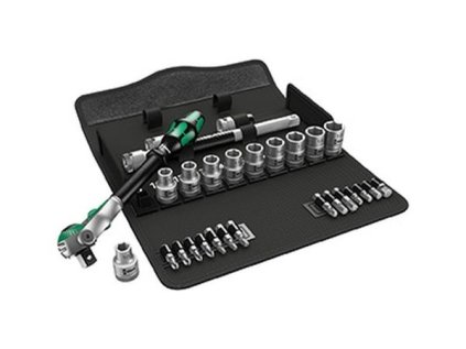 Wera 004076 Sada ráčnová Zyklop Speed 8100 SC 6, 28 d. upínací část 1/2" - metrická