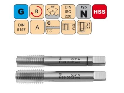 Závitník sadový G1/8" I+III SADA A HSS DIN 5157