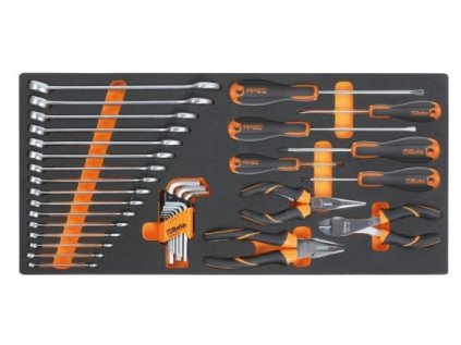 Modul - očkoploché klíče, kleště, šroubováky, 34 ks, pěnová EVA výplň - Beta Tools