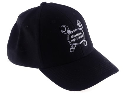 Baseballová čepice, černá, "MojeDílna moje království"