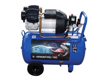Kompresor olejový, pojízdný, 100 l, 2,2 kW, 230 V - SATRA