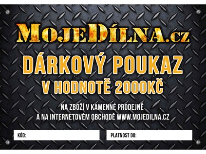 Dárkový poukaz MojeDílna.cz v hodnotě 2000 Kč