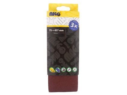 Brusné pásy 75 x 457 mm, různé hrubosti, pro pásové brusky - MAGG