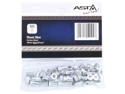 Maticové nýty - nýtovací matice s plochou hlavou, ocel, různé rozměry, balení 50 kusů 1