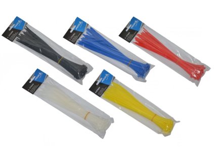 Stahovací pásky 5 x 250 mm, 50 kusů, různé barvy