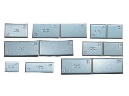 Závaží samolepící zinkové ZNC, šedý lak, různé hmotnosti