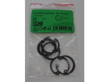 Pojistné kroužky do otvoru - vnitřní segrovky DIN 472 - balení