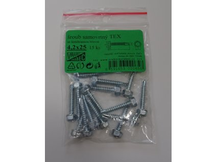 Šrouby samovývrtné TEX DIN 7504K, 6hranné, pozinkované - balení