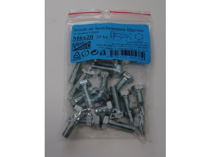 Šrouby 6hranné DIN 933, pozinkované - balení