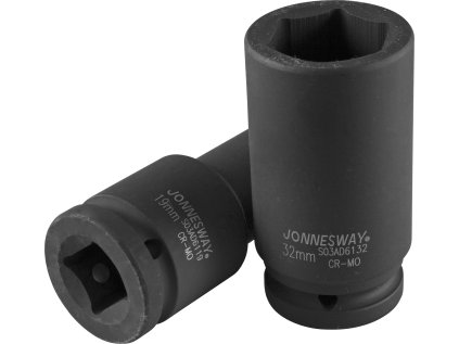 Nástrčné hlavice úderové, prodloužené, 3/4", 6-hranné, velikosti 17-50 mm - JONNESWAY