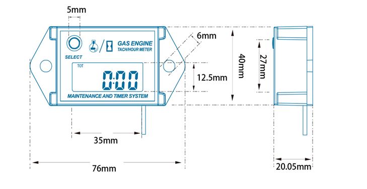 Motohodiny.cz Měřič motohodin a otáček MTH15 - Obrázek 5