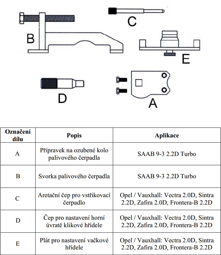 Aretační sada pro motory Opel / Vauxhall, SAAB 2,0 / 2,2 DTI, TiD - QUATROS QS10313