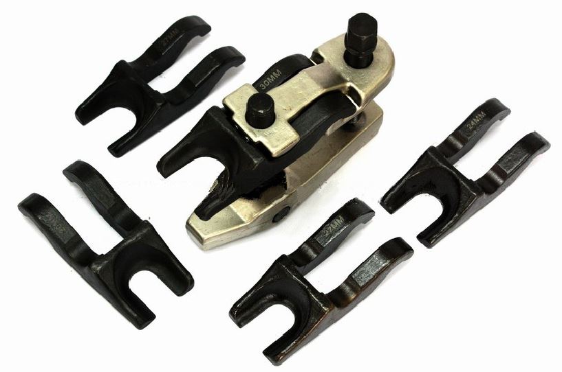 Stahovák kulových kloubů, zaměnitelné čelisti, 5 kusů - QS12436