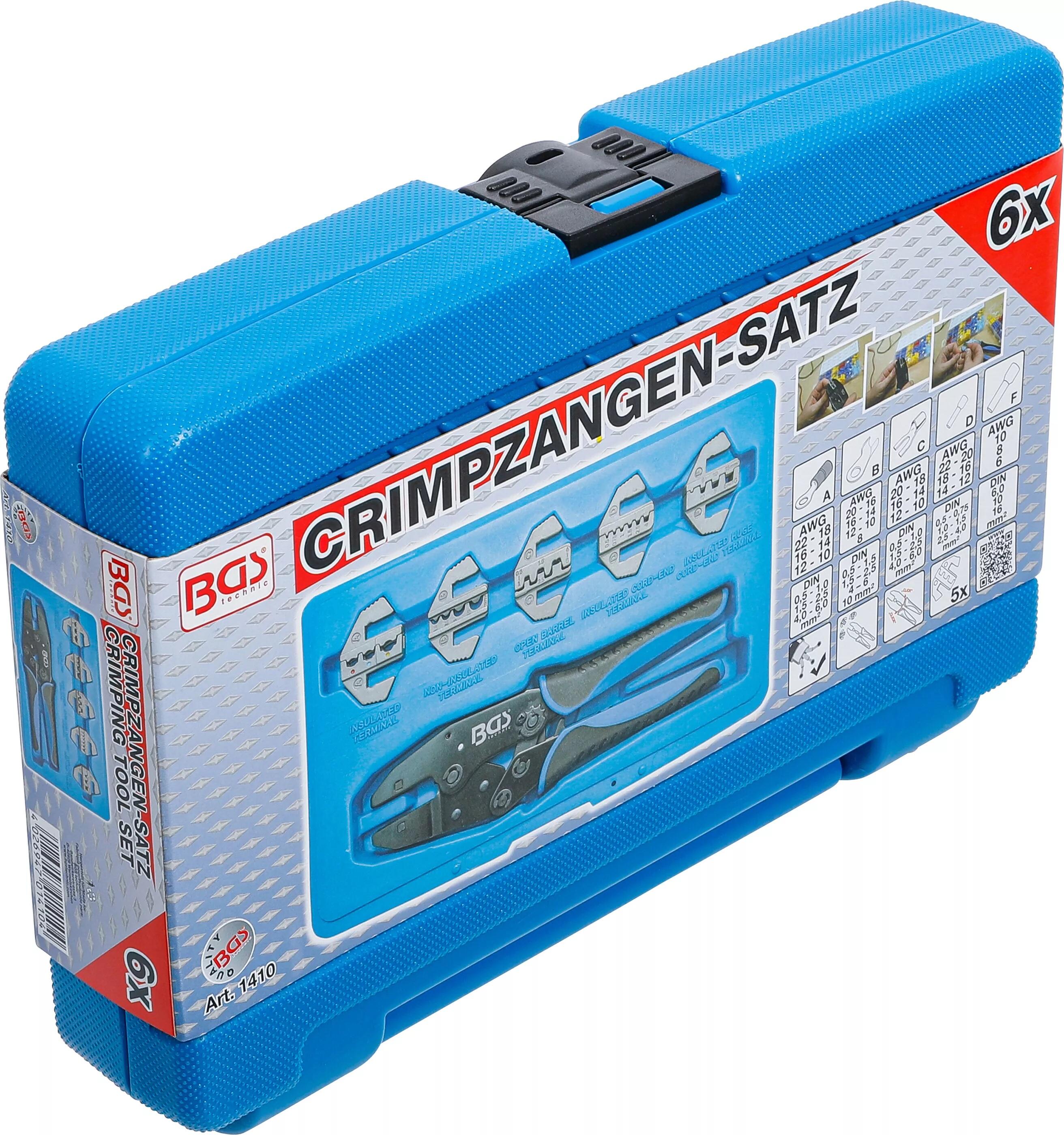 BGS technic Krimpovací kleště konektorové, ráčnové - sada s výměnnými čelistmi - BGS 1410 (obrázek 8)