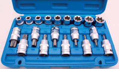 BGS technic Hlavice 1/2” TORX vel. T30-T70 a E-TORX vel. E10-E24, sada 19 ks - BGS 5100 (obrázek 3)