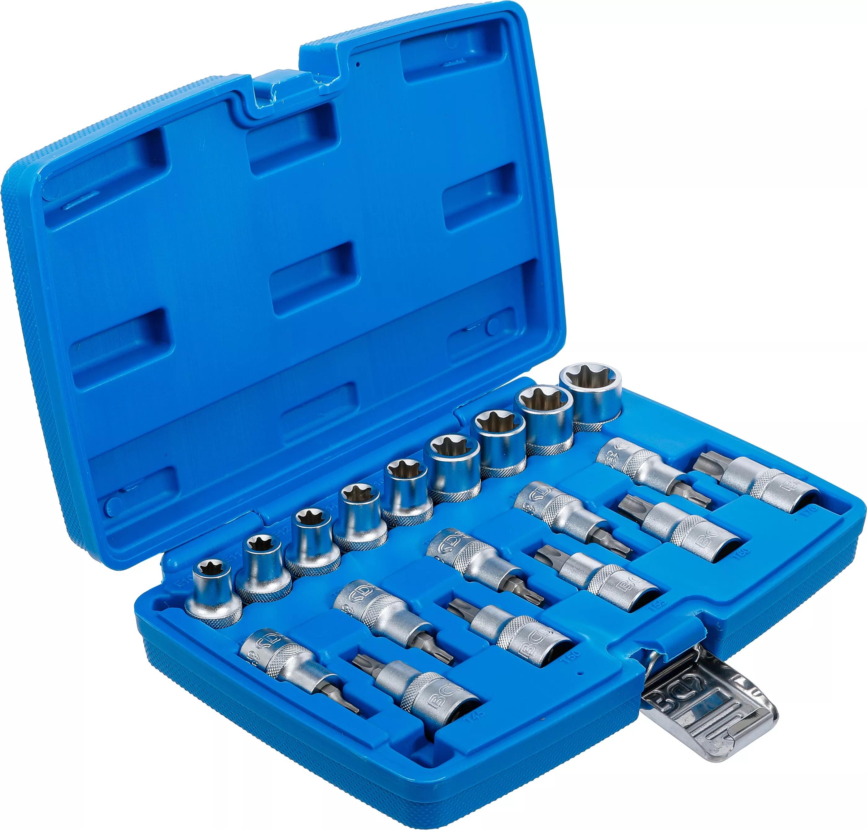 BGS technic Hlavice 1/2” TORX vel. T30-T70 a E-TORX vel. E10-E24, sada 19 ks - BGS 5100 (obrázek 4)