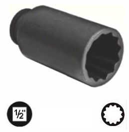 Nástrčná hlavice 1/2", 12hranná 36 mm, na poloosy VW, Škoda - QUATROS QS54363