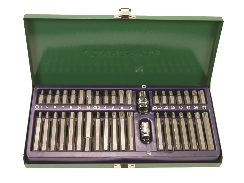 Sada 40 bitů (IMBUS, TORX, XZN), adaptér 1/2” a 3/8” - JONNESWAY S29H4140S