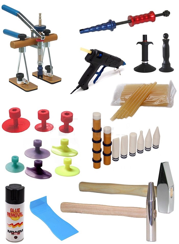 Sada pro vyrovnávání plechu nalepovacími hříbky Velká Sada 50ks