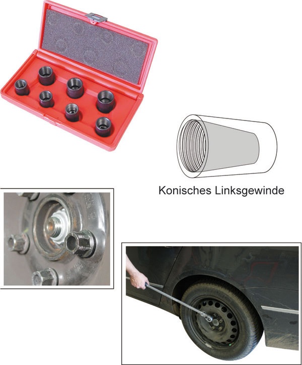 GEDORE / KLANN Hlavice na poškozené a bezpečnostní šrouby kol, sada 5 ks – Klann