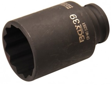 Nástrčné hlavice úderové, 12hranné, prodloužené, 1/2" , různé rozměry - BGS technic Velikost: 38