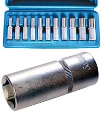Hlavice 6-hranné prodloužené 1/4" 4-13mm 11ks SW-Stahl