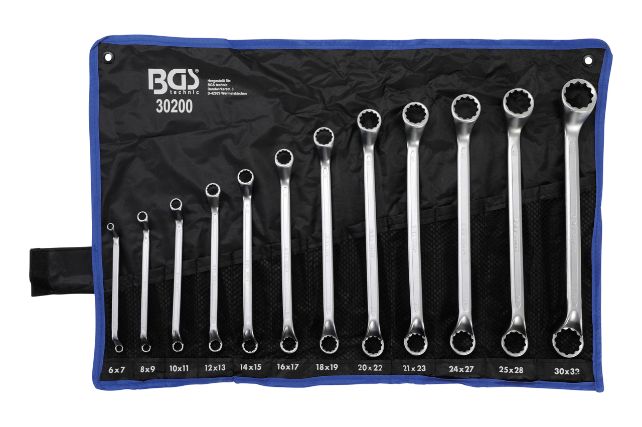 BGS technic Klíče očkové „trháky“, vel. 6-32 mm, kované za studena, sada 12 ks v obalu - BGS 30200