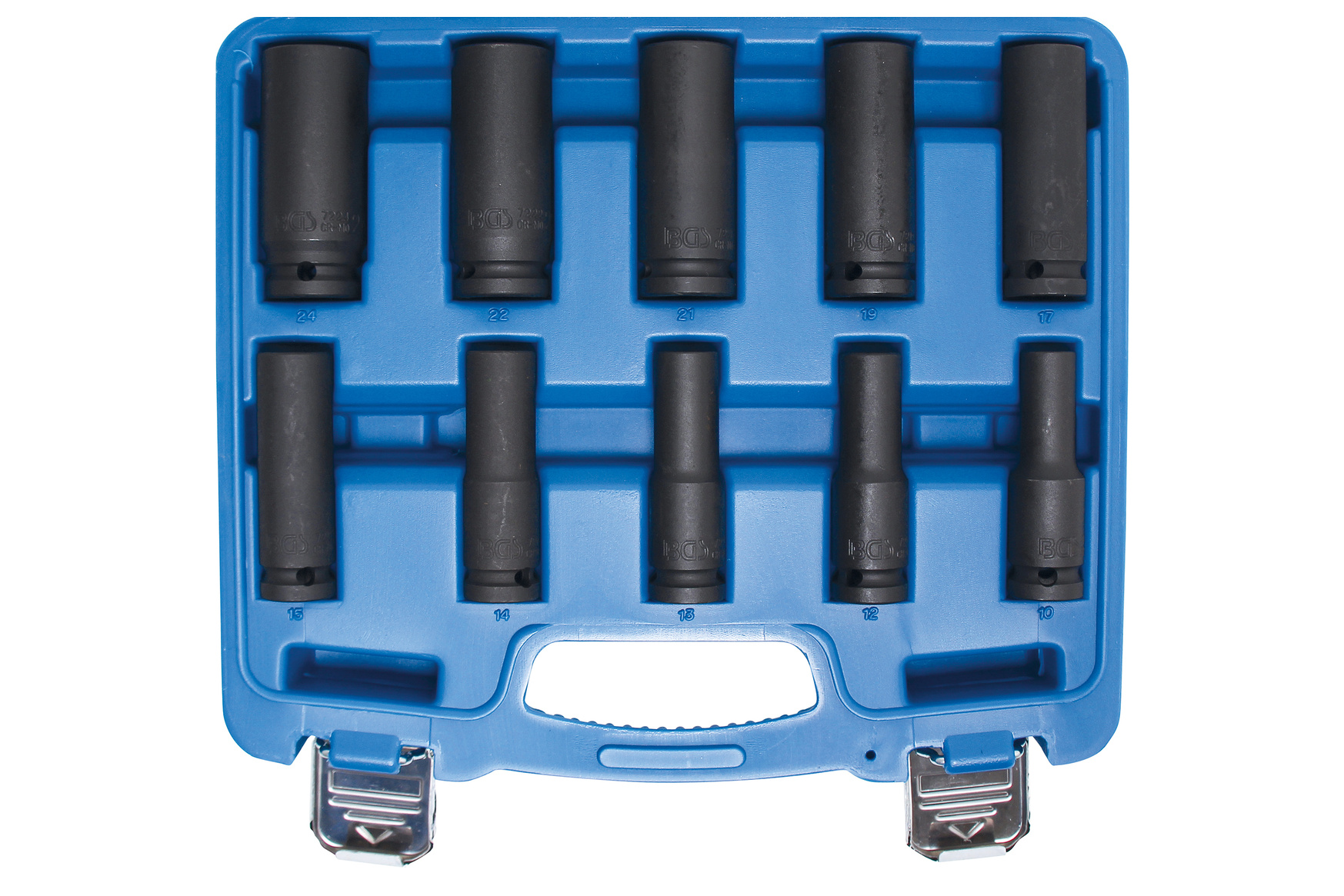 BGS technic Úderové hlavice 1/2", vel. 10-24 mm, nástrčné prodloužené, Cr-Mo - BGS 5206