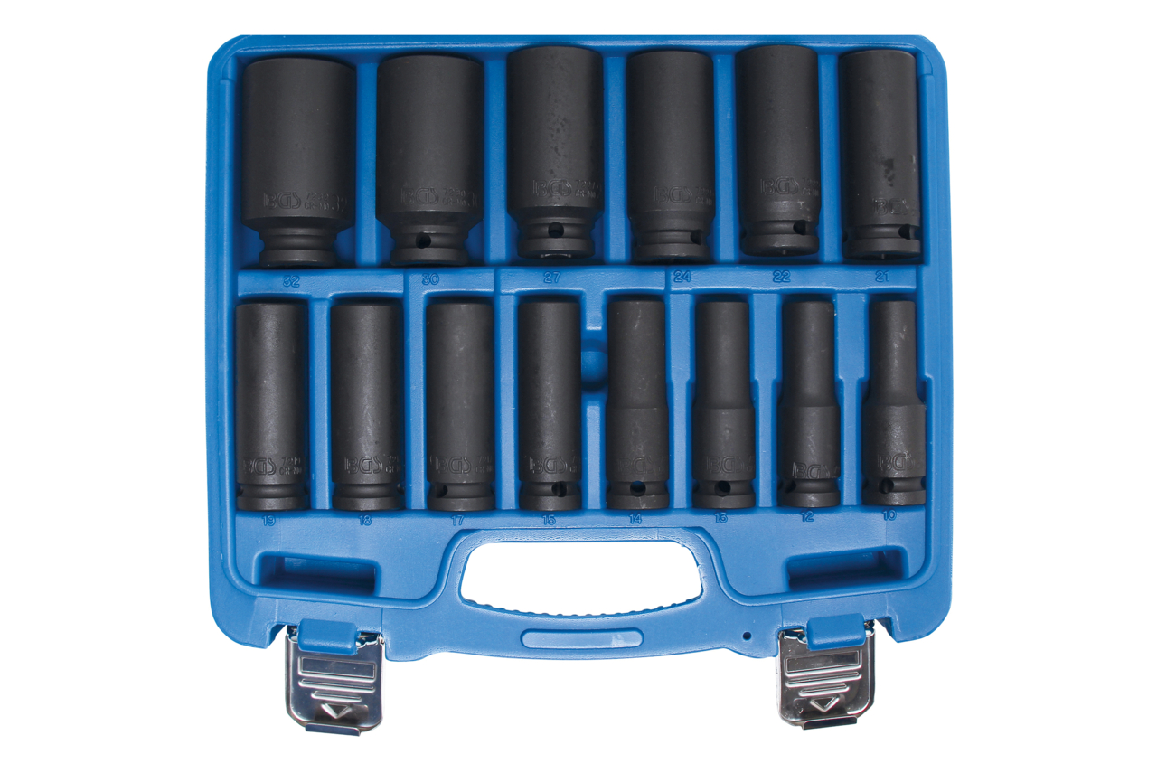 BGS technic Hlavice 1/2" nástrčné tvrzené, úderové 10-32mm CrMo, sada - BGS 5207