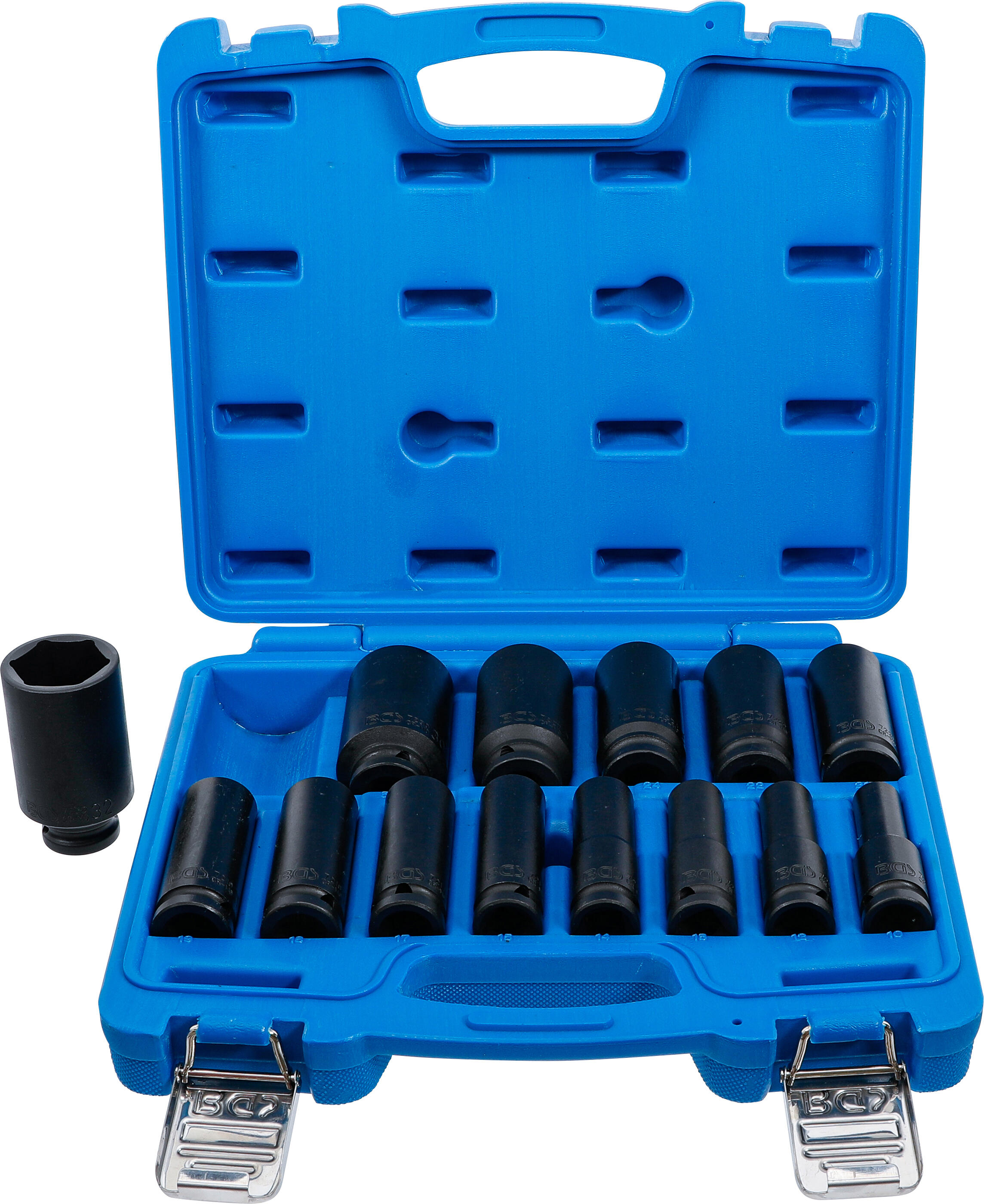 Hlavice 1/2" nástrčné tvrzené, úderové 10-32mm CrMo, sada - BGS 5207