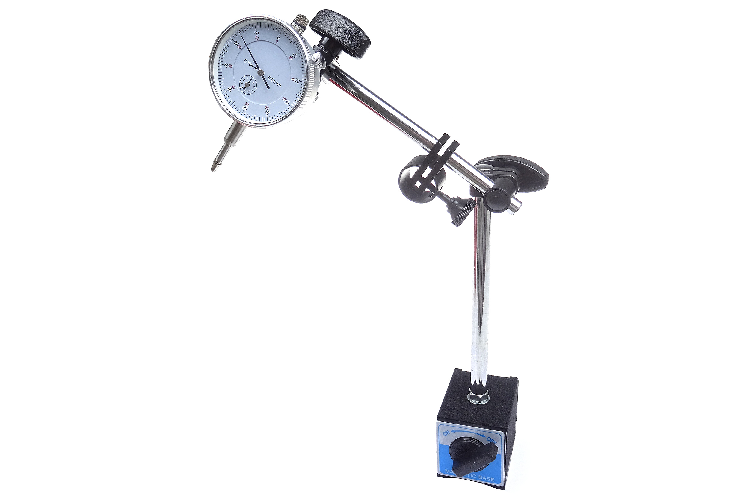 Magnetický stojan, stativ + úchylkoměr - QUATROS QS15511
