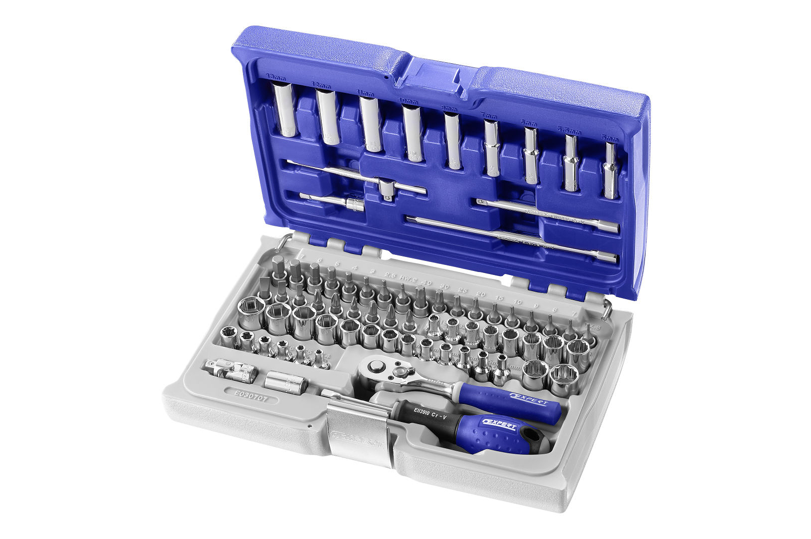 Gola sada 1/4", 73 dílů, šestihran, dvanáctihran - Tona Expert (E030707T)