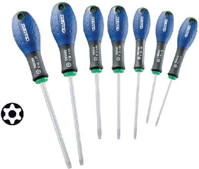 Sada šroubováků 7 dílů TORX s otvorem Tona Expert (E160909T)